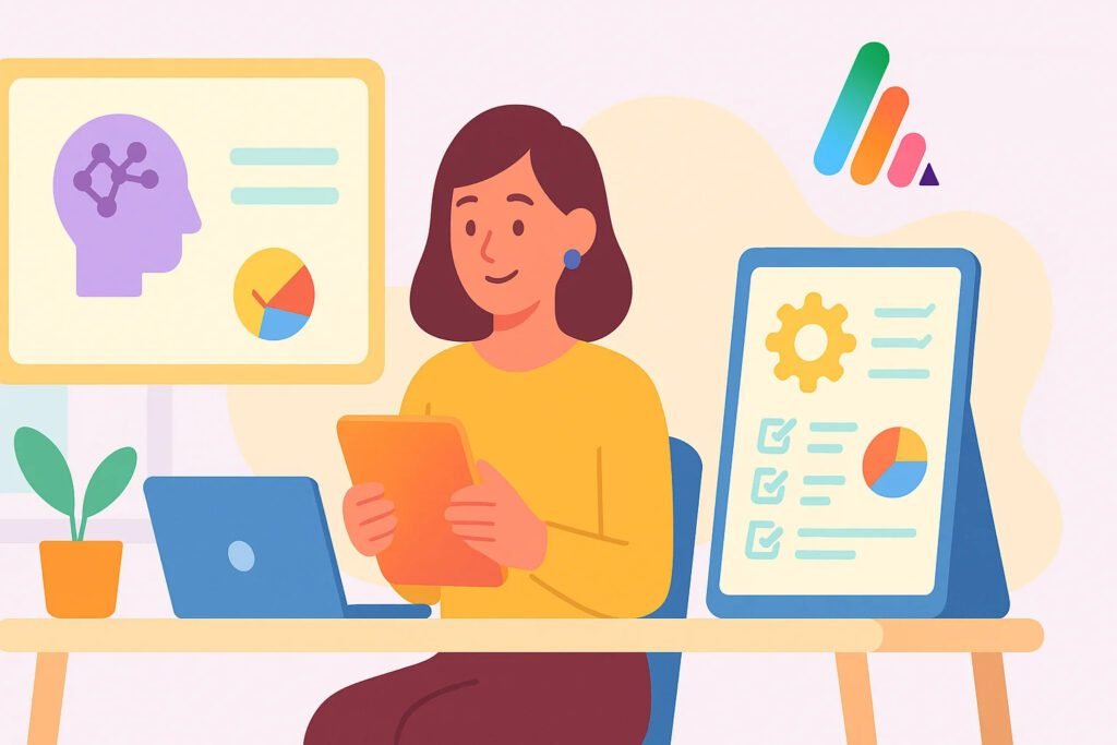 Teacher using AI-powered tools in the classroom – AI in education
